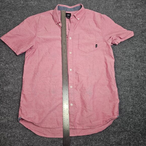 Vans Shirt Mens M Button-Up Pink Pockets Collared Short Sleeves Casual Cotton - Picture 9 of 10